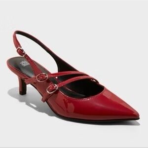 Wild Fable Glossy Cherry Red Pointed Heels